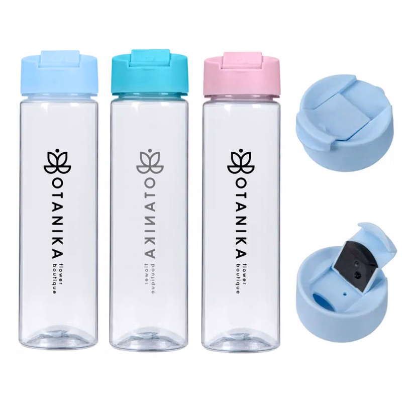 22OZ RPET Clear Water Bottle With Muti-color Lid