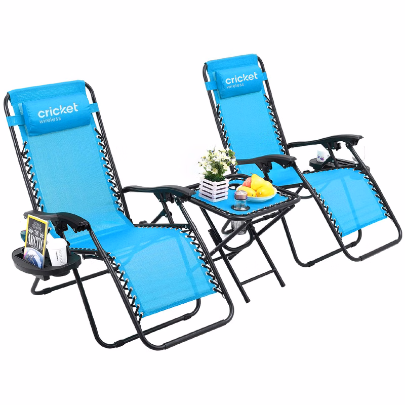 Zero Gravity Chair with Side Table, Set of 2