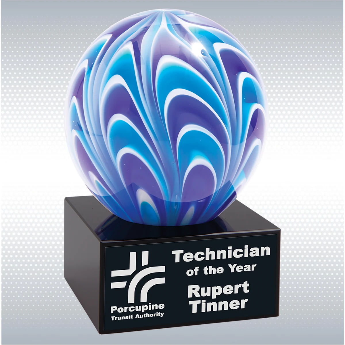 5" Two-Tone Blue & White Sphere 1
