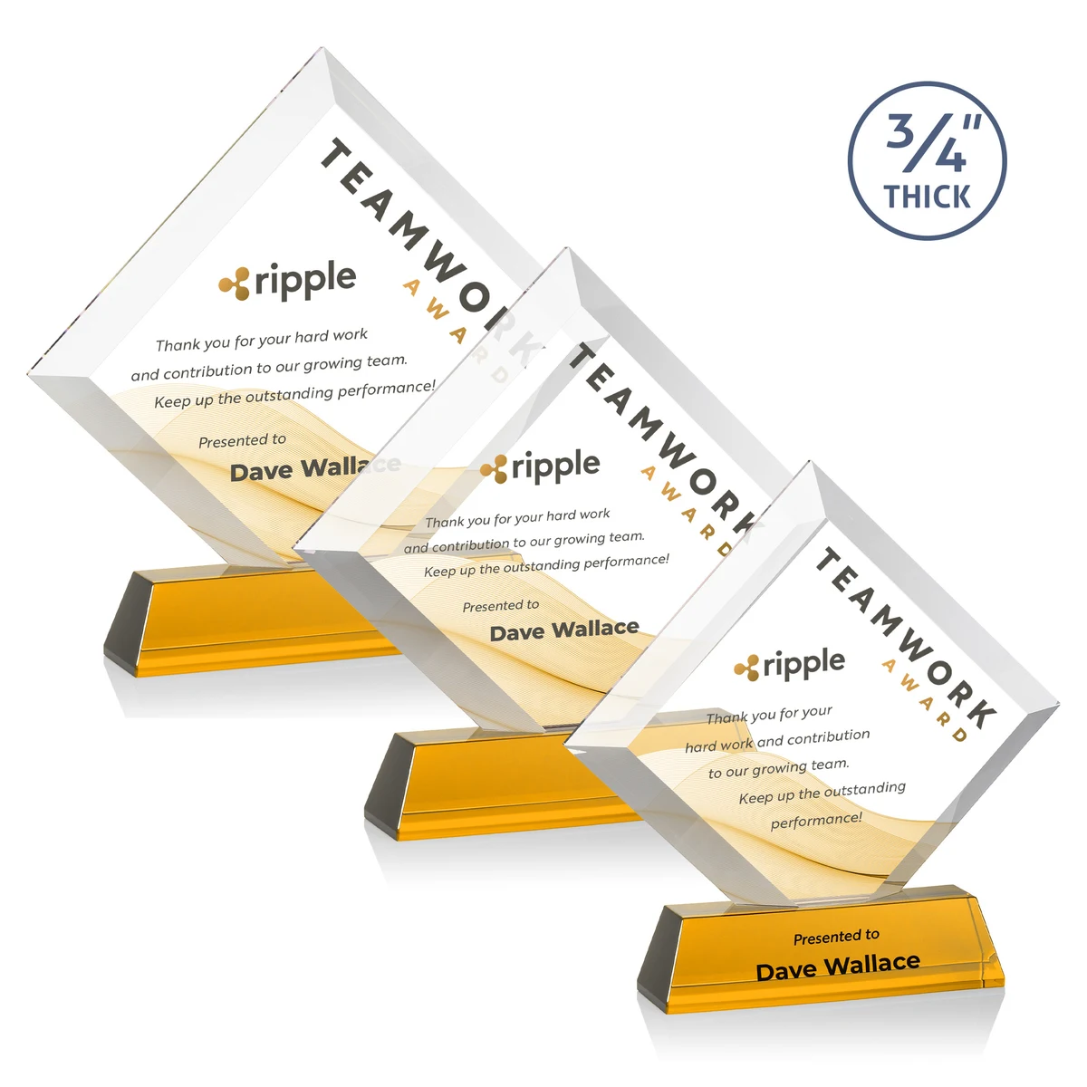 Belaire VividPrint™ Award on Newhaven Base - Amber 1