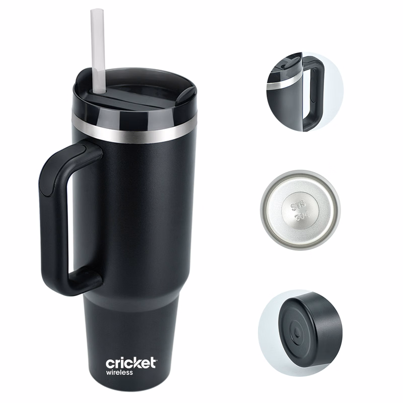 40oz Tumbler with Handle and Straw