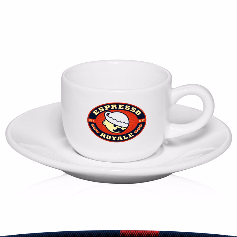 2.5 oz. Flarble Porcelain Cups with Saucer
