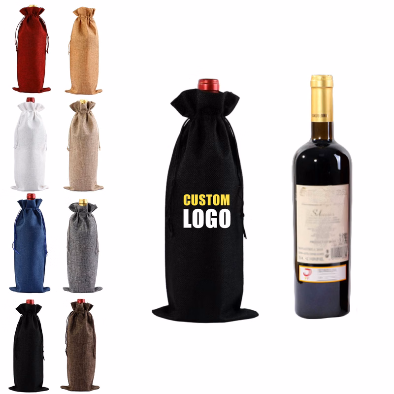 MOQ 10 pcs Drawstring Wine Bags