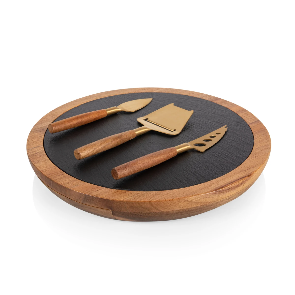Insignia Acacia and Slate Serving Board with Cheese Tools 1