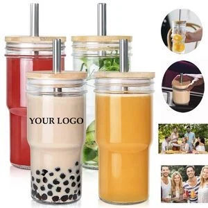 Boba Cup 22oz Bubble Tea Cup with Bamboo Lid 1