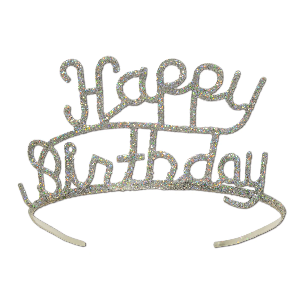 Glittered Metal Happy Birthday Tiara 1
