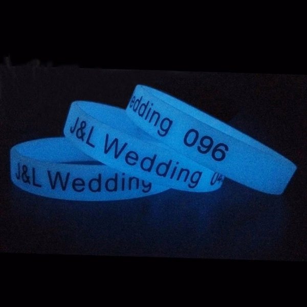 Custom 8 inch Glow In Dark Silicone Wristband — Event Nighttime Visibility Band
