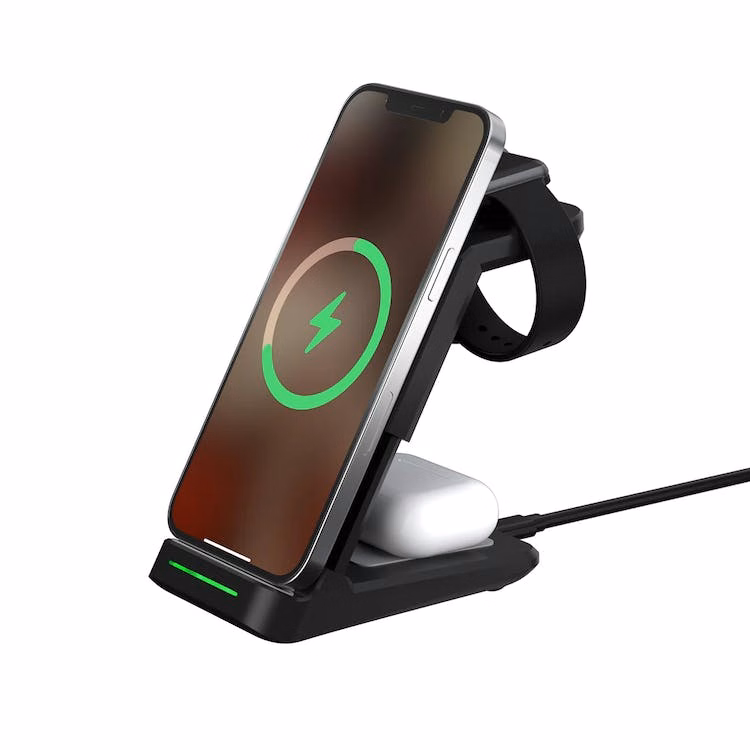 Magnetic 3-in-1 Charging Stands - Black