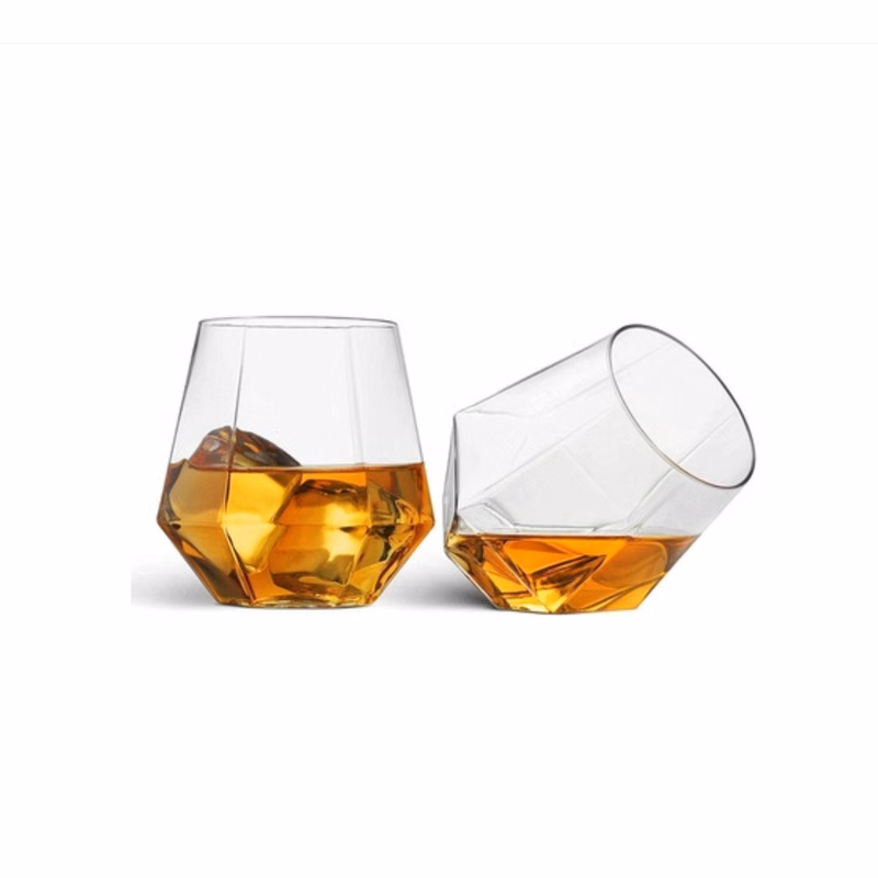 12 OZ Plastic Hexagonal Stemless Glasses