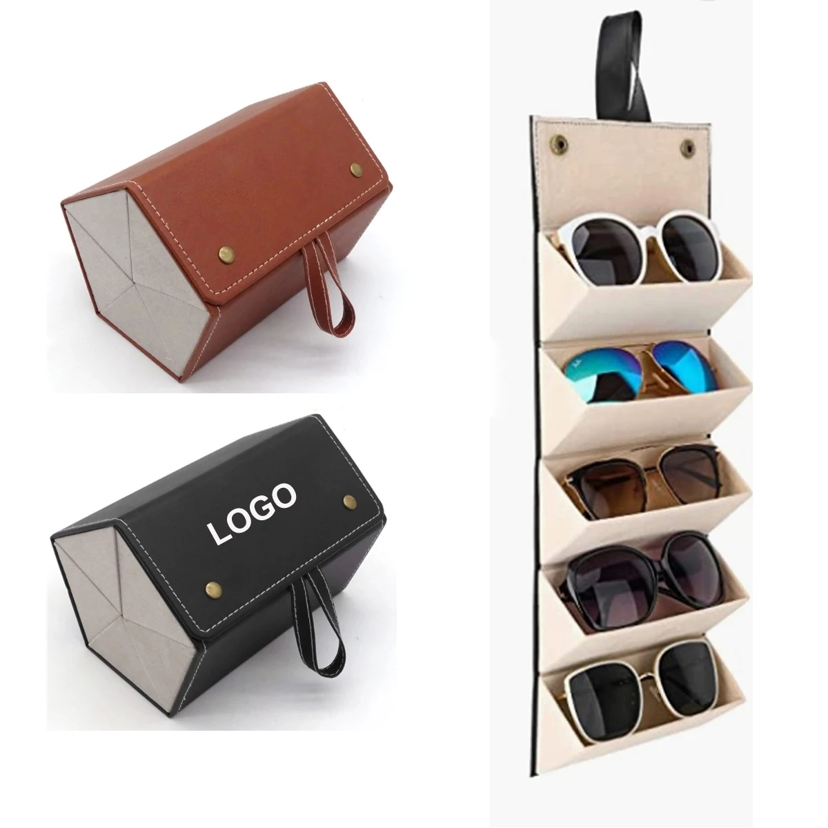Multiple 5 Slots Glasses Case Travel Organizer Holder 1
