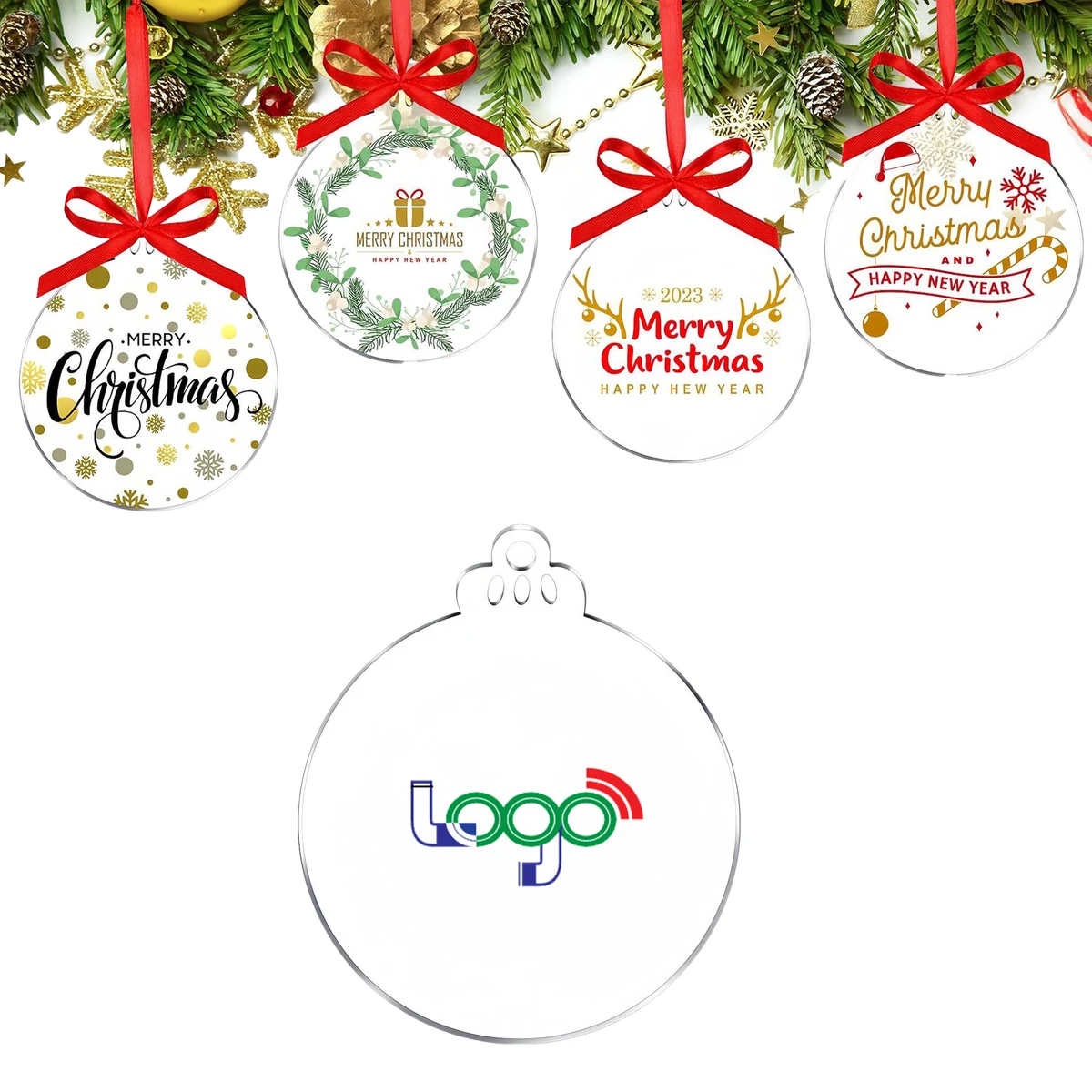 Blank Acrylic Round Hanging Ornament For Custom Printing 1