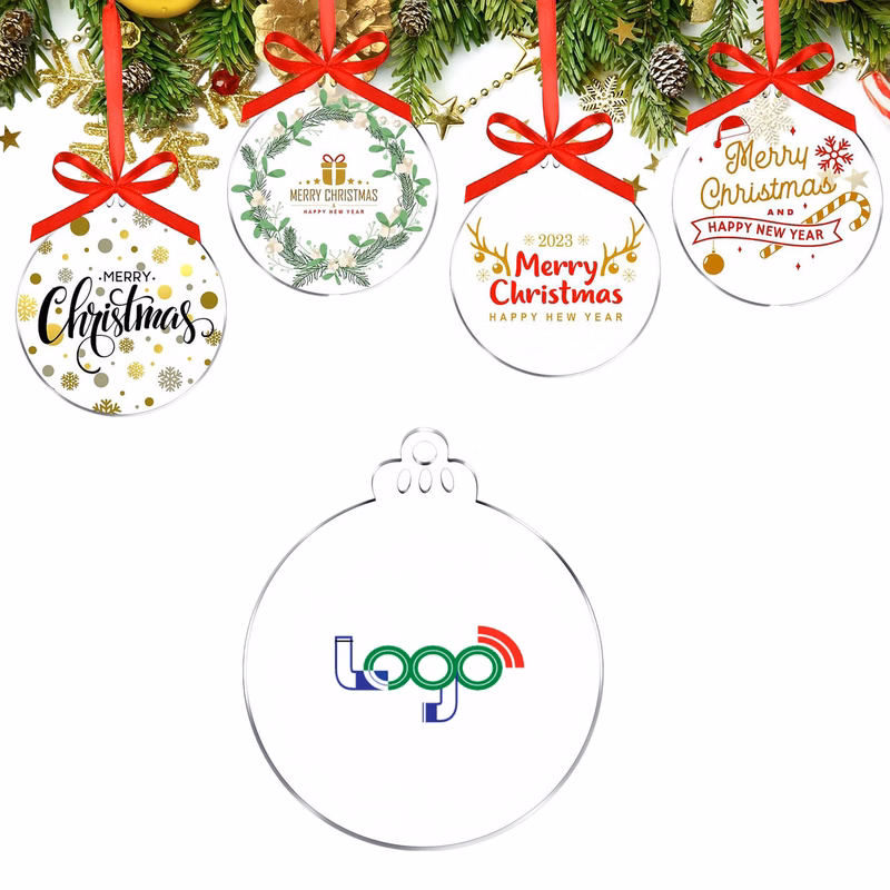 Blank Acrylic Round Hanging Ornament For Custom Printing