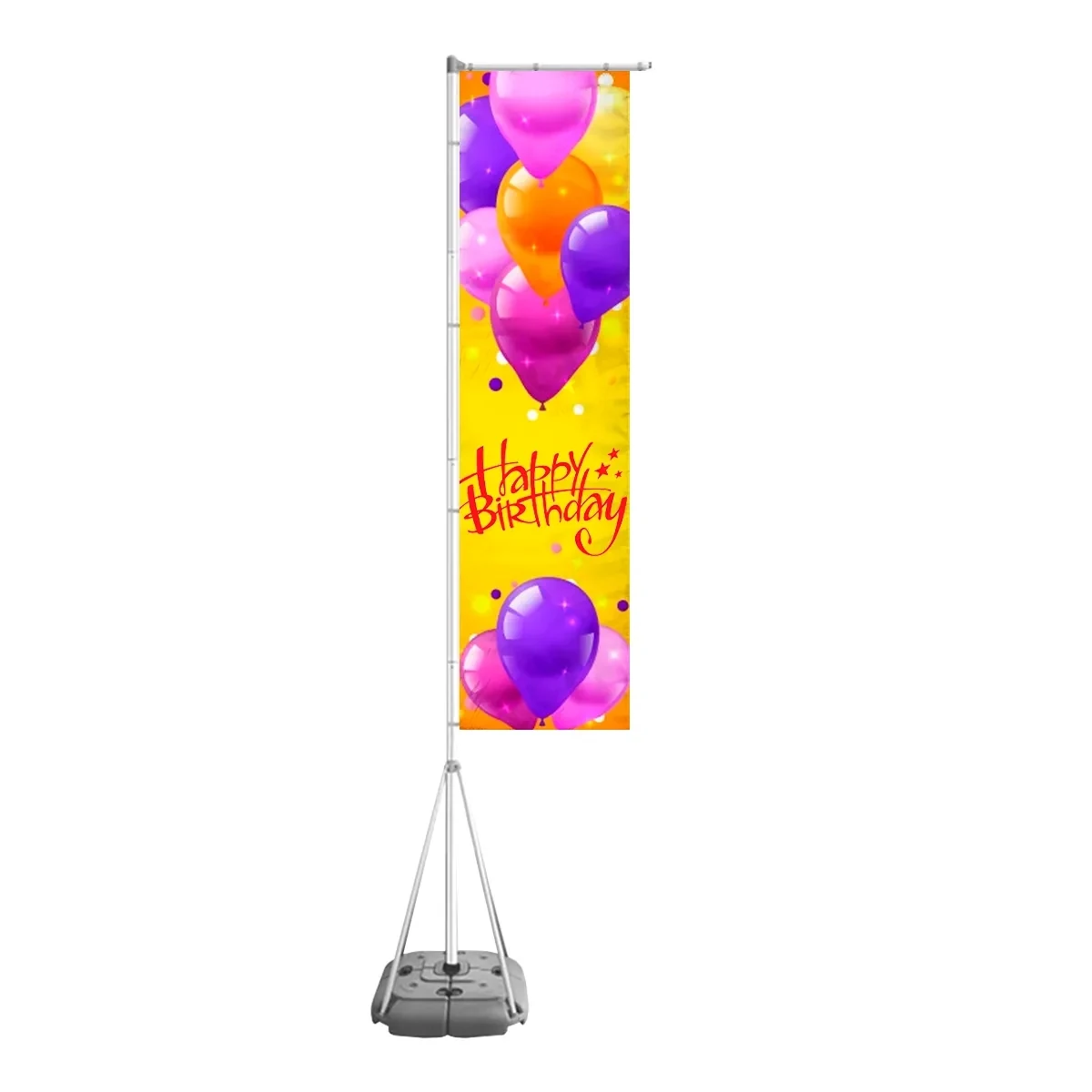 Custom Digital Printed High Rise Flags 13.5' x 3.5' 1