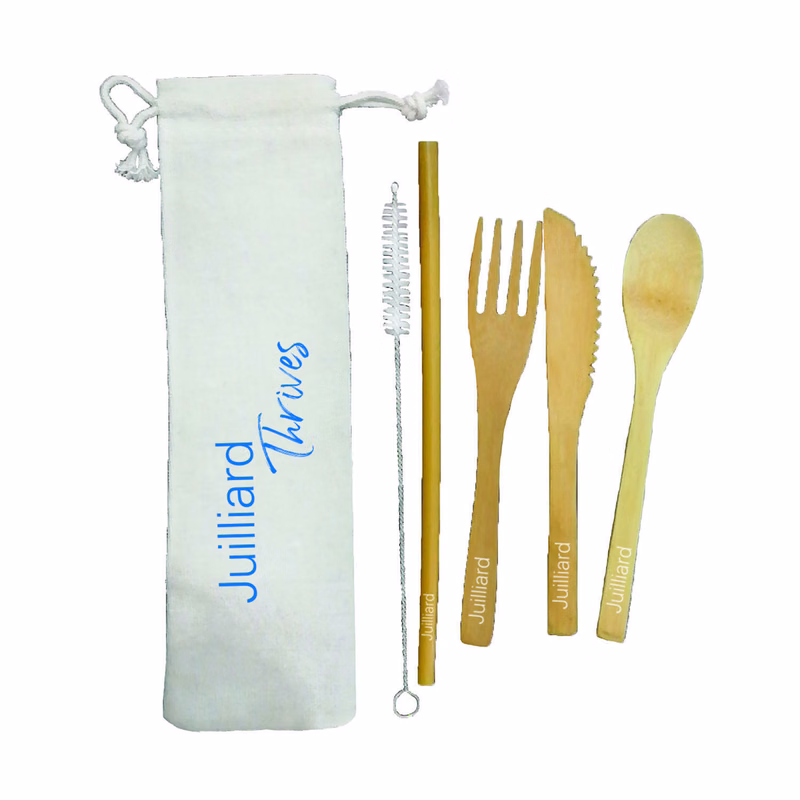 Bamboo Cutlery Set with Canvas Pouch