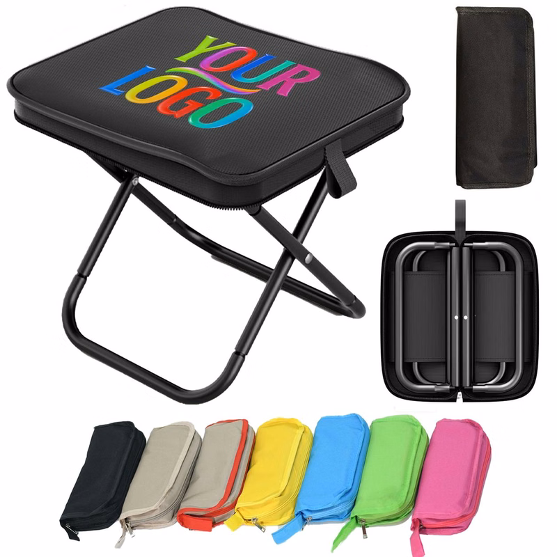 Foldable Pouch Stool With Metal Support Frame