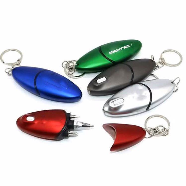 5-in-1 LED Light Ballpoint Pen Keychain