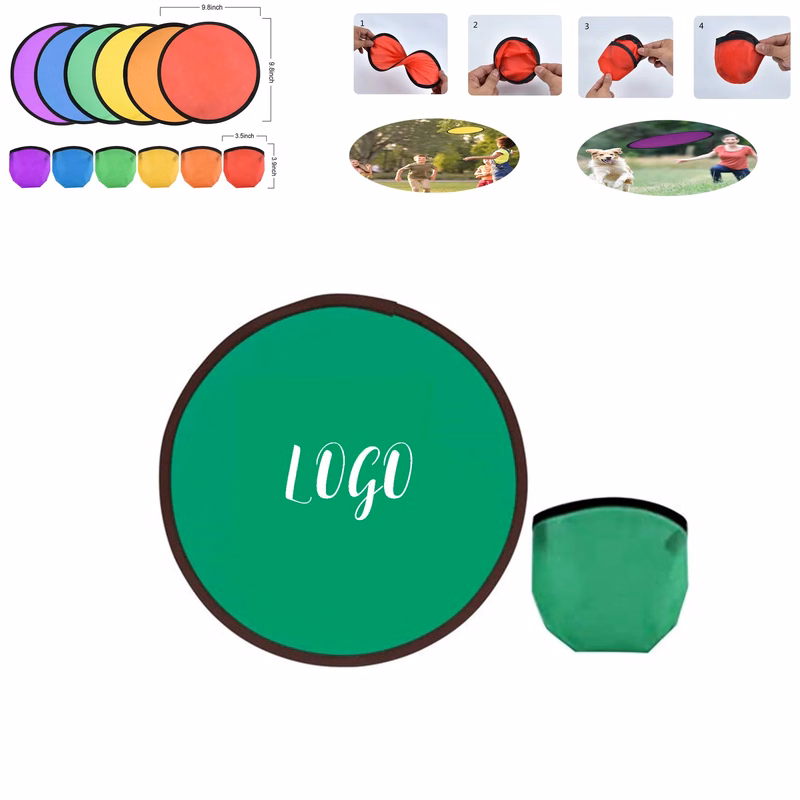 Polyester Foldable Flying Disc/Fan With Storage Pouch