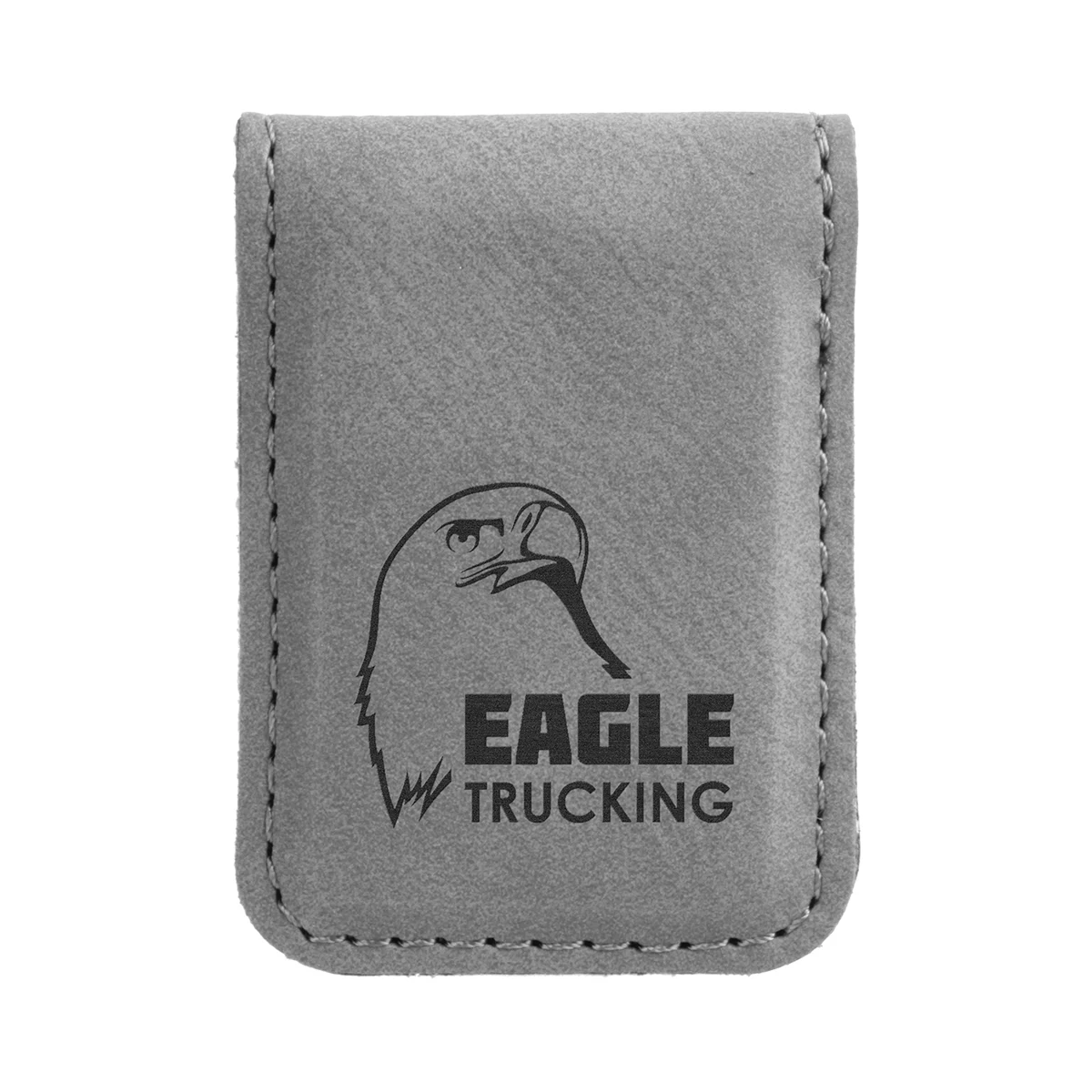 Gray Leatherette Money Clip 1