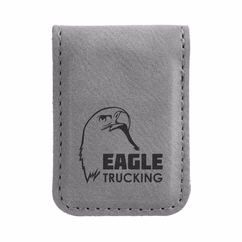 Gray Leatherette Money Clip