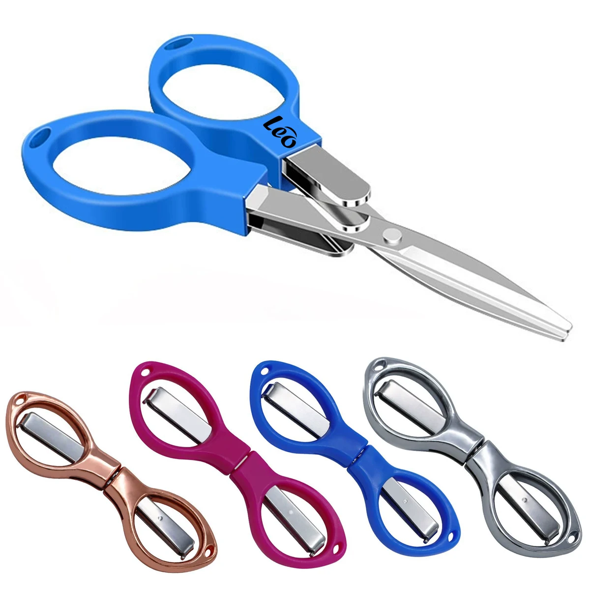 Alloy stretch folding plastic handle scissors 1