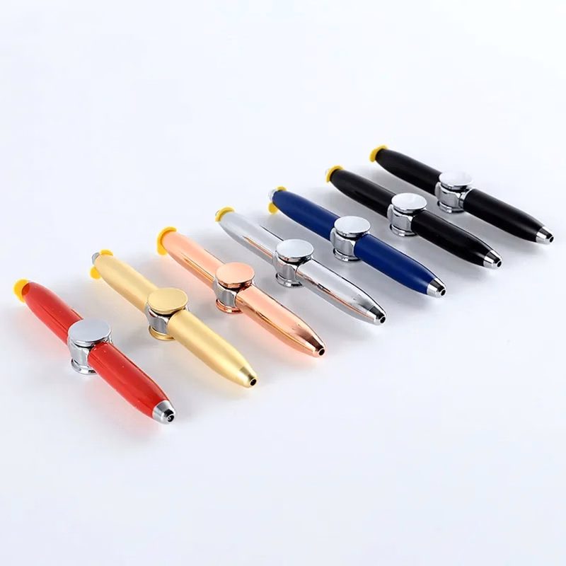 Fingertips Gyro LED Light Ballpoint Pen Toy