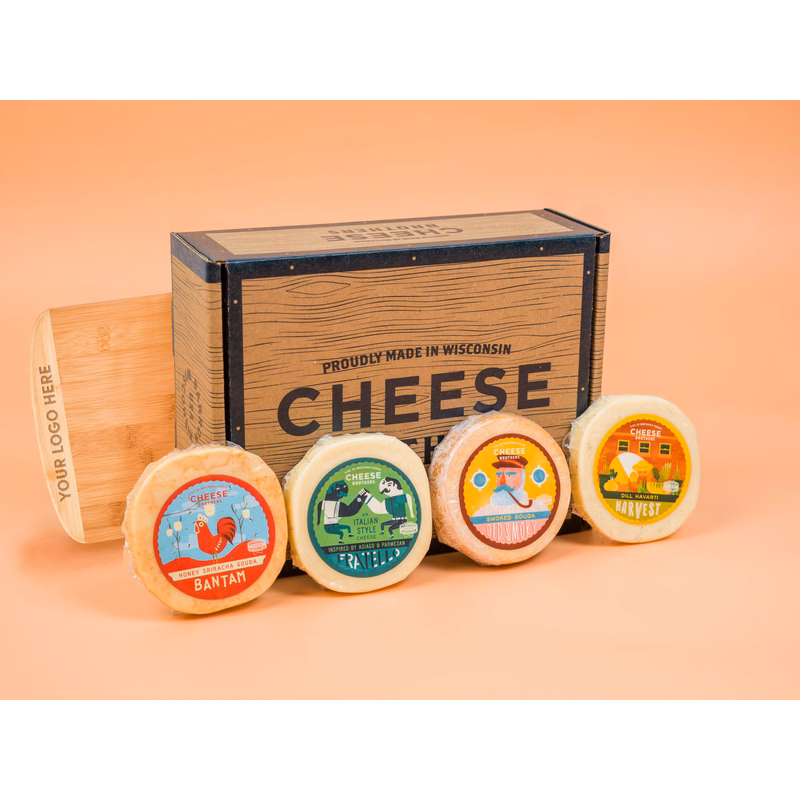 Cheese Bros. Wisconsin Sampler with Cutting Board
