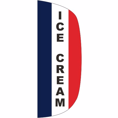"ICE CREAM" 3' x 8' Message Flutter Flag