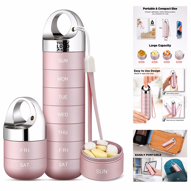 Heavy Duty Aluminium Alloy Round Portable Waterproof Outdoor Travel Daily Pill Case Medicine Box