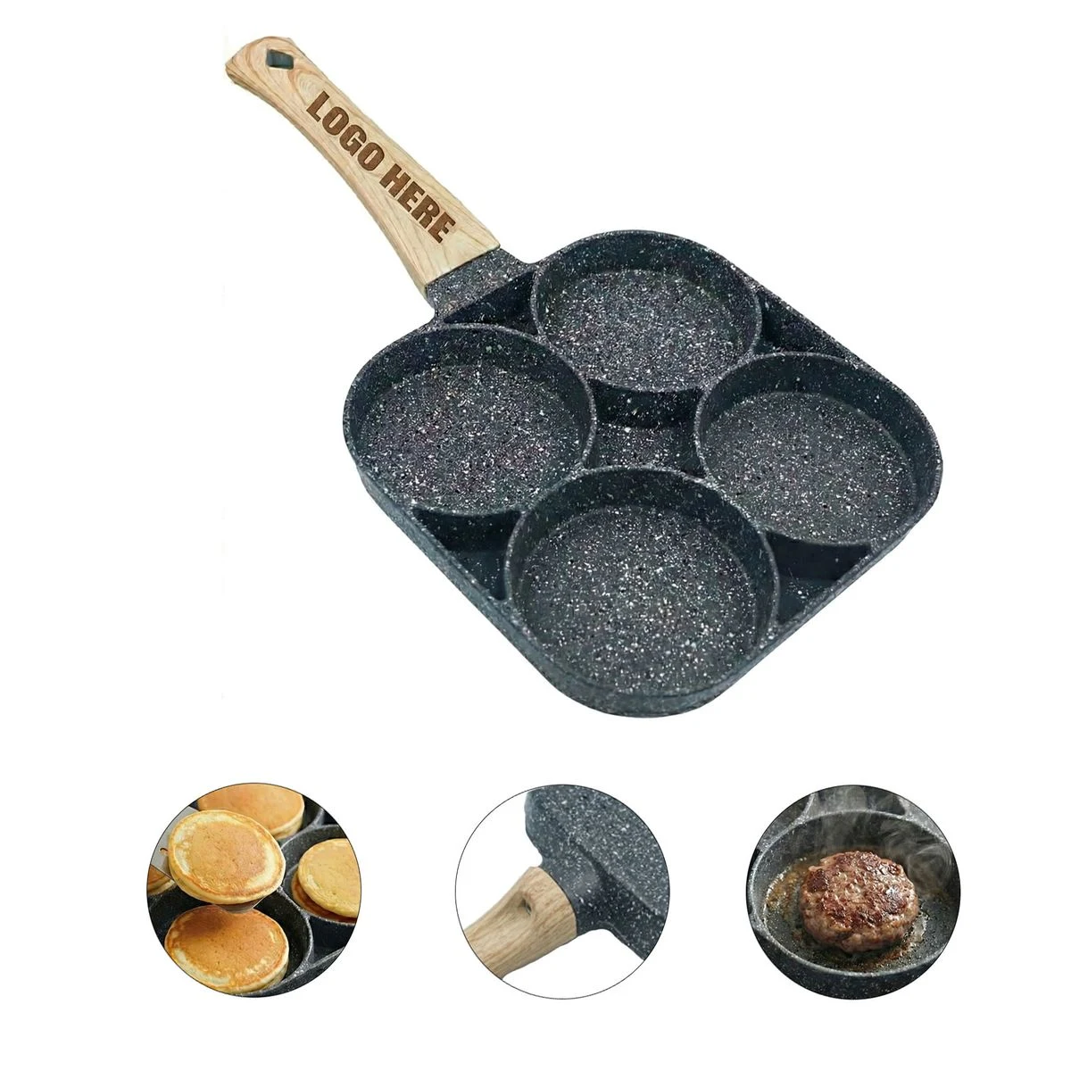 4 Cup Divided Non Stick Aluminum Cooking Pan 1