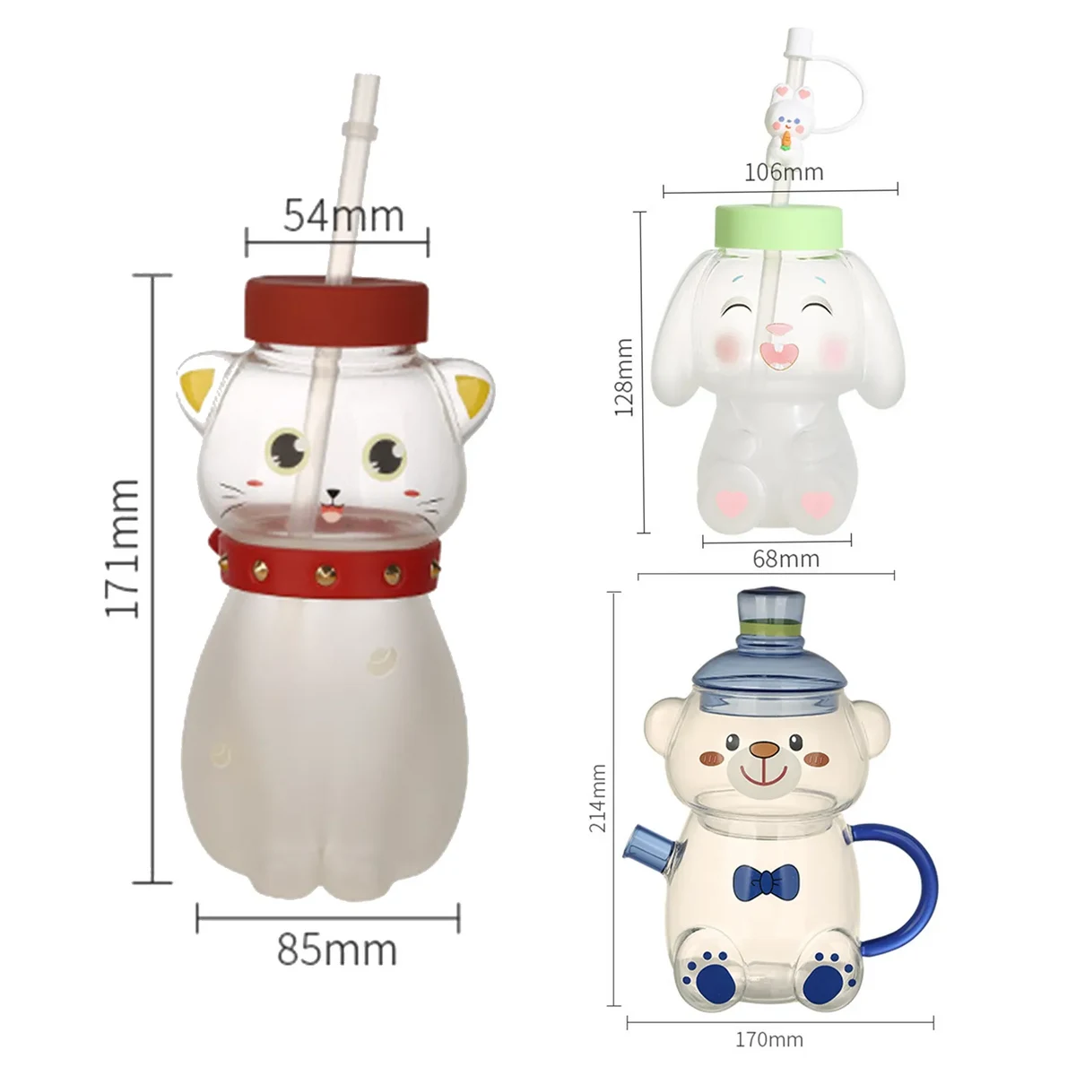 Creative Animal-Shaped Glass With Straw 1