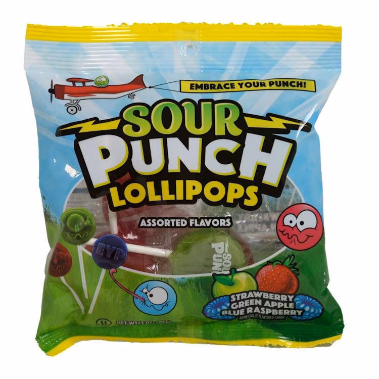 Sour Punch Lollipops - Assorted Flavors 3 oz