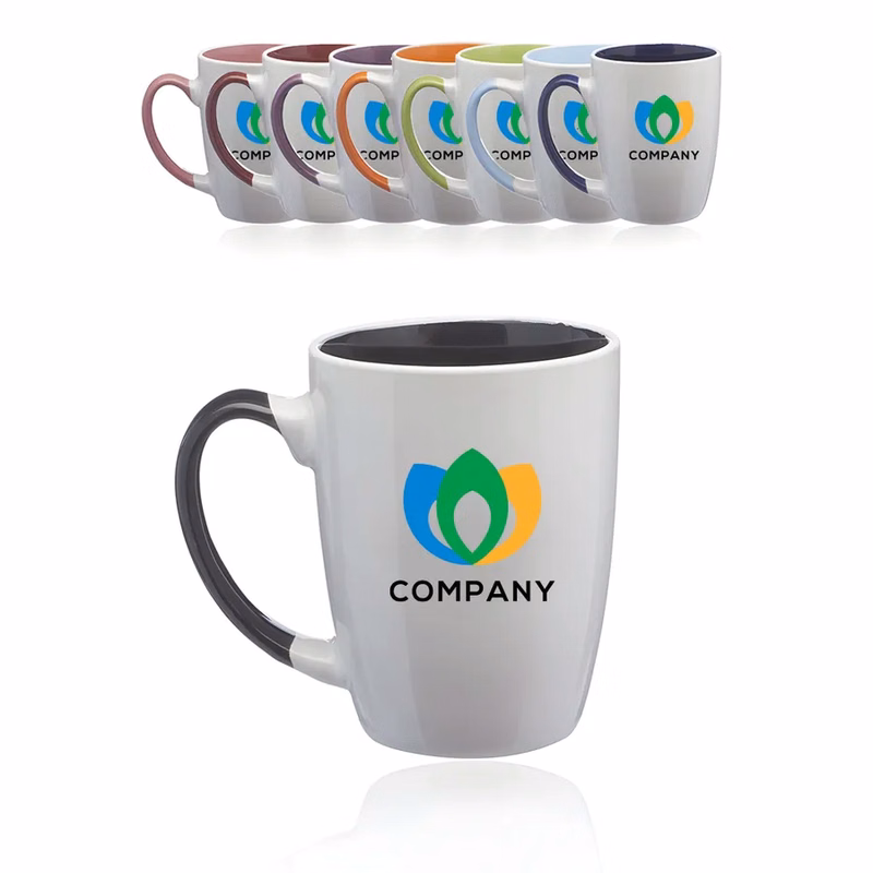 12 Oz. Ceramic Dual Colored Coffee Mugs