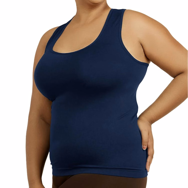 Women's Plus Size Racerback Tank Tops - One Size Fits Most Navy