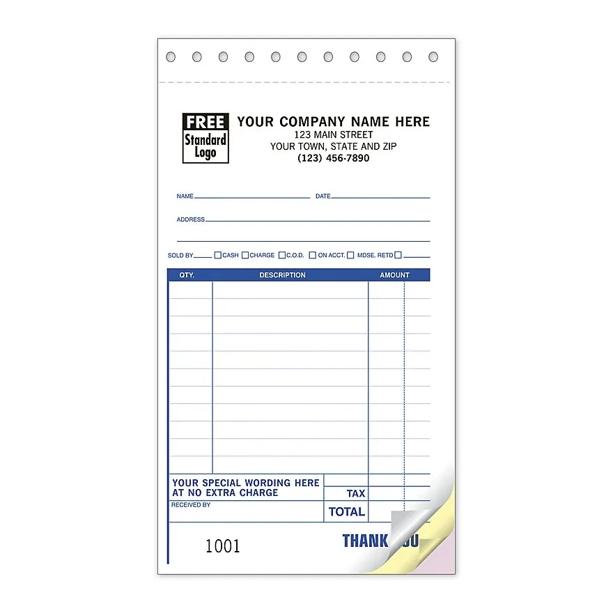Sales Slips, Medium High-Impact 1