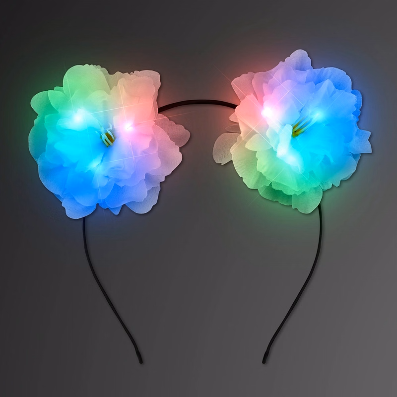 Flower Ears Color Change LED Headband