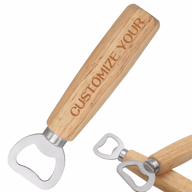 Classic Wood Handle Stainless Steel Bottle Opener