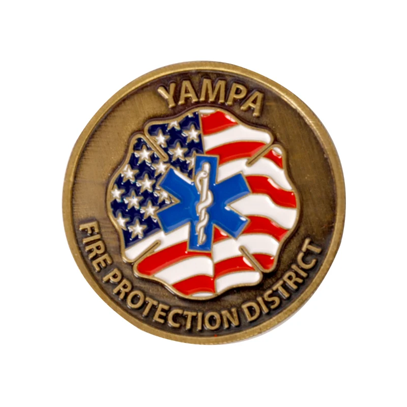 2.25" Brass 4 Colors 2 Sided Challenge Coins 1