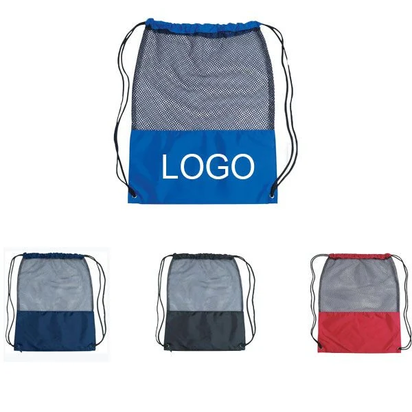 210D Sport Drawstring Bag W/ Mesh 1