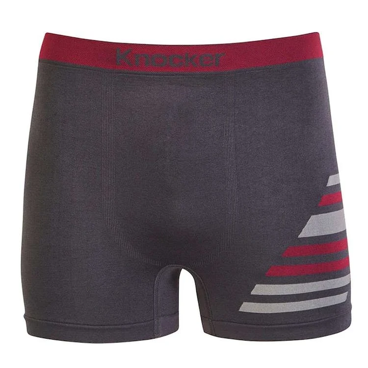 Men's Seamless Boxer Briefs - 5 Solid Colors Contrast Stripes 1
