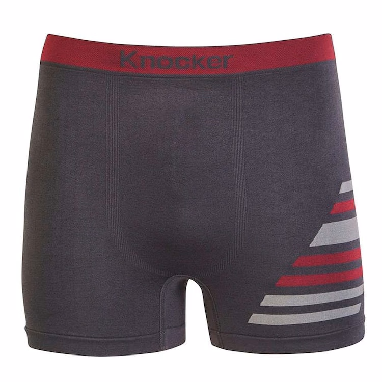 Men's Seamless Boxer Briefs - 5 Solid Colors Contrast Stripes