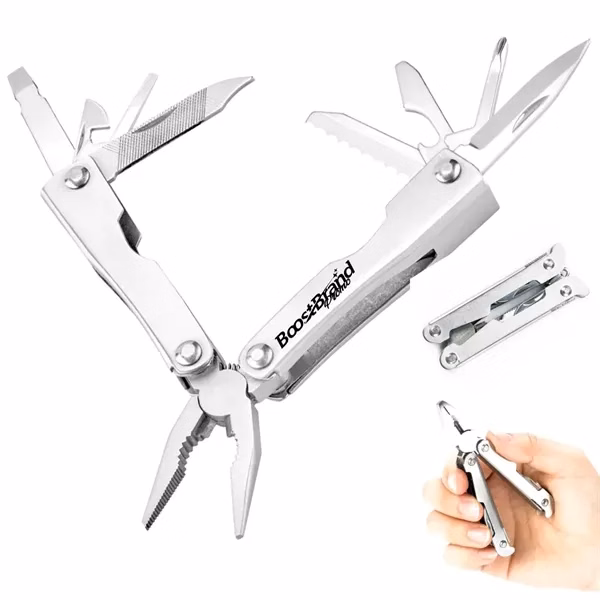 Custom Compact Metal Multi Tool Pliers Keychain — Full-Color Pocket Essentials