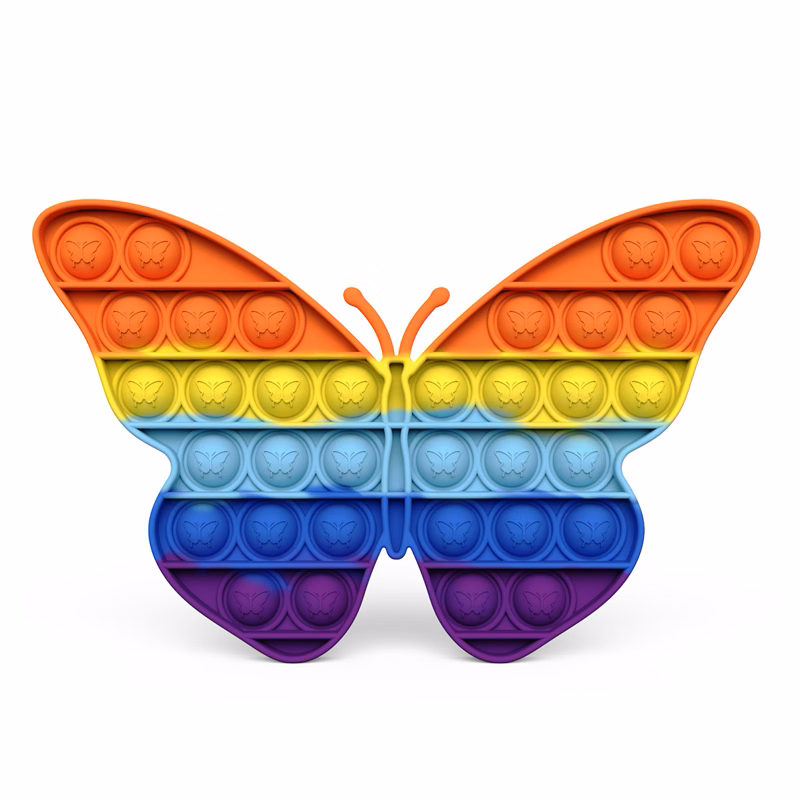 Rainbow Butterfly Push Pop Fidget Toy for Children and Adult