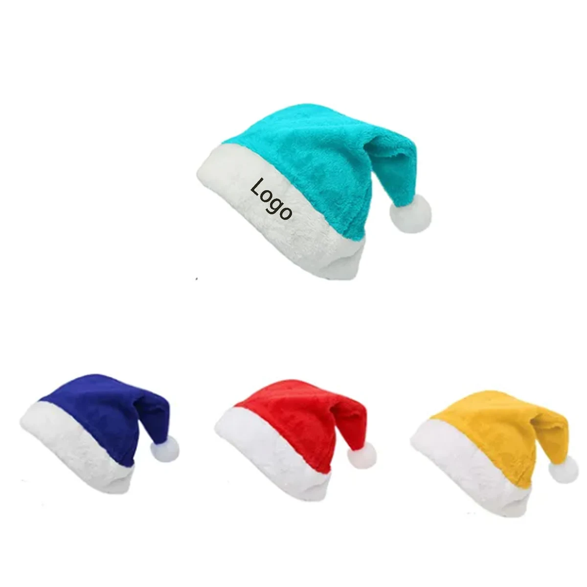 Unisex Short Plush Christmas Hat 1