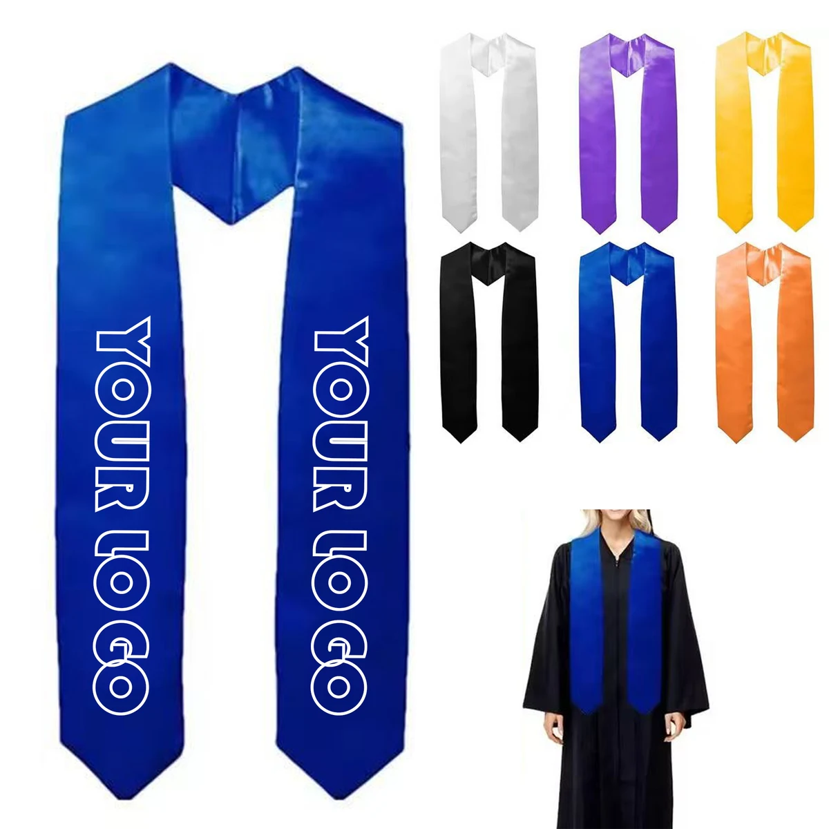 Plain Graduation Stole Colorful Stole For Adult 1