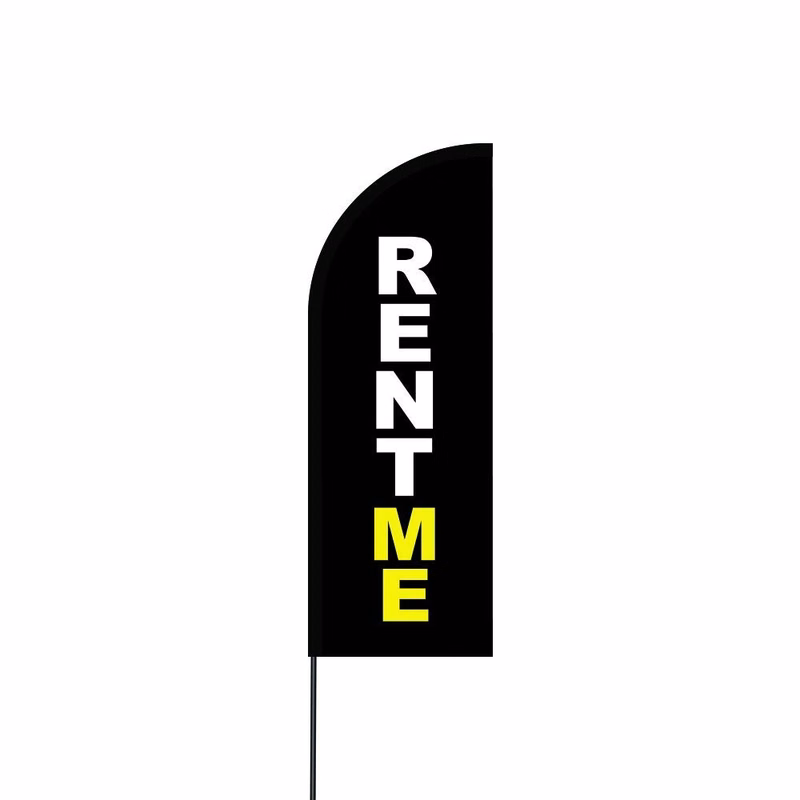 Rent Me Flag Kit Hardware 11' Feet Feather Flag Sign Outdoor Banner