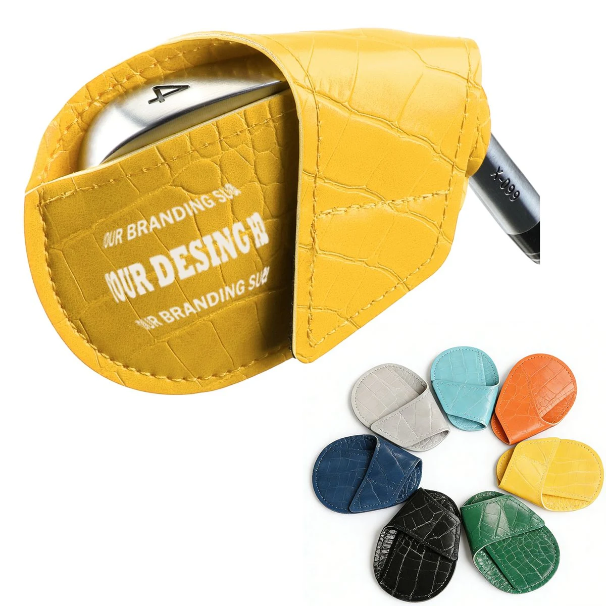 Crocodile Texture Pu Golf Iron Head Cover 1