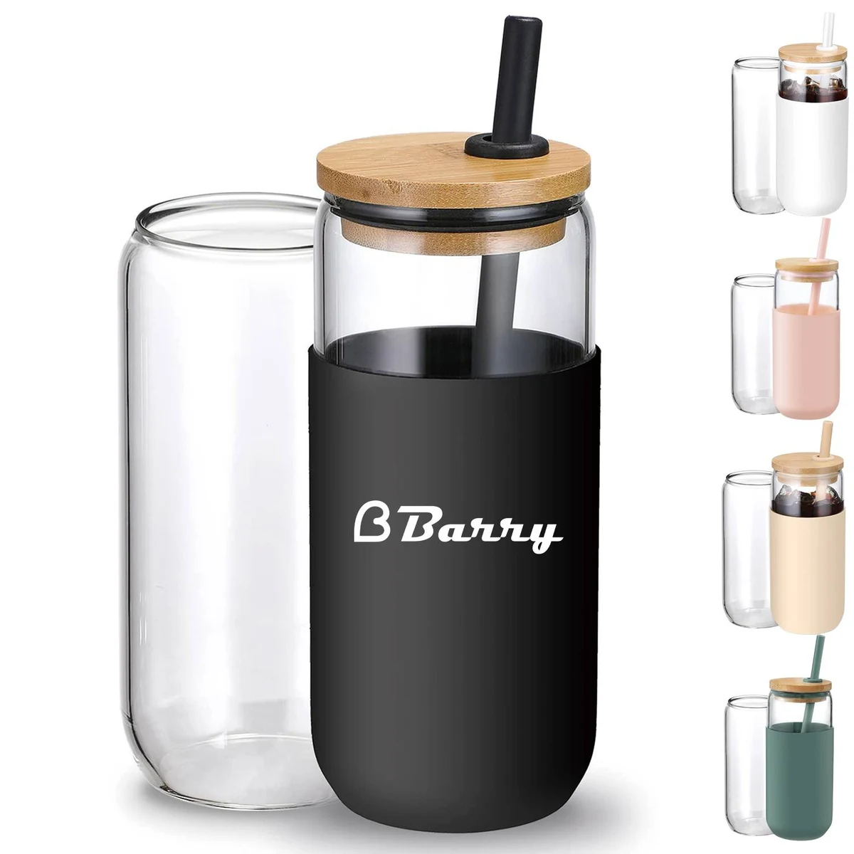 20oz Glass Water Tumbler with Silicone Protective Sleeve 1