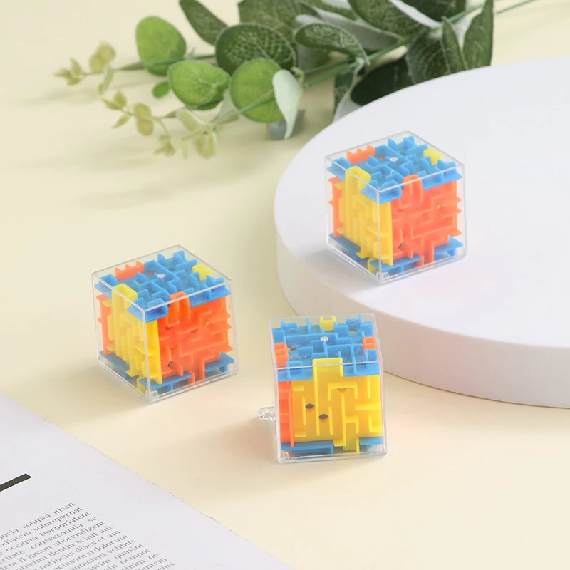 Mini Cube Maze Puzzle Toy With Key Chain 1