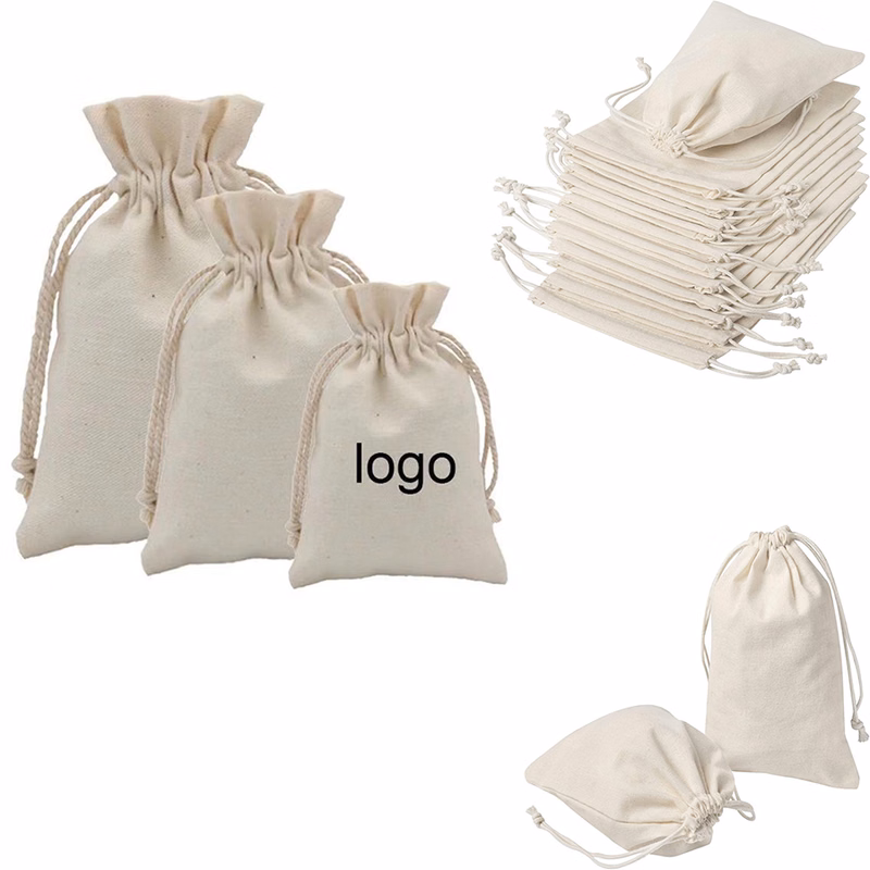 Drawstring Canvas Grocery / Gift Bag