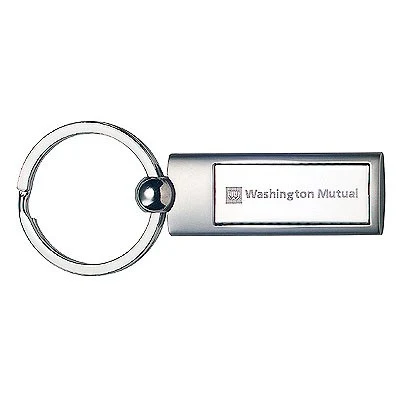 2 TONE ROUNDED RECTANGLE METAL KEYRING 1
